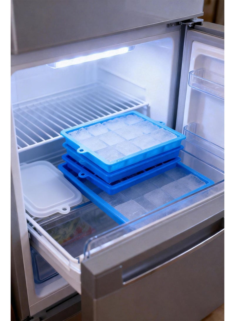 ٣ قطع قوالب ثلج سيليكون بأغطية - Image 4